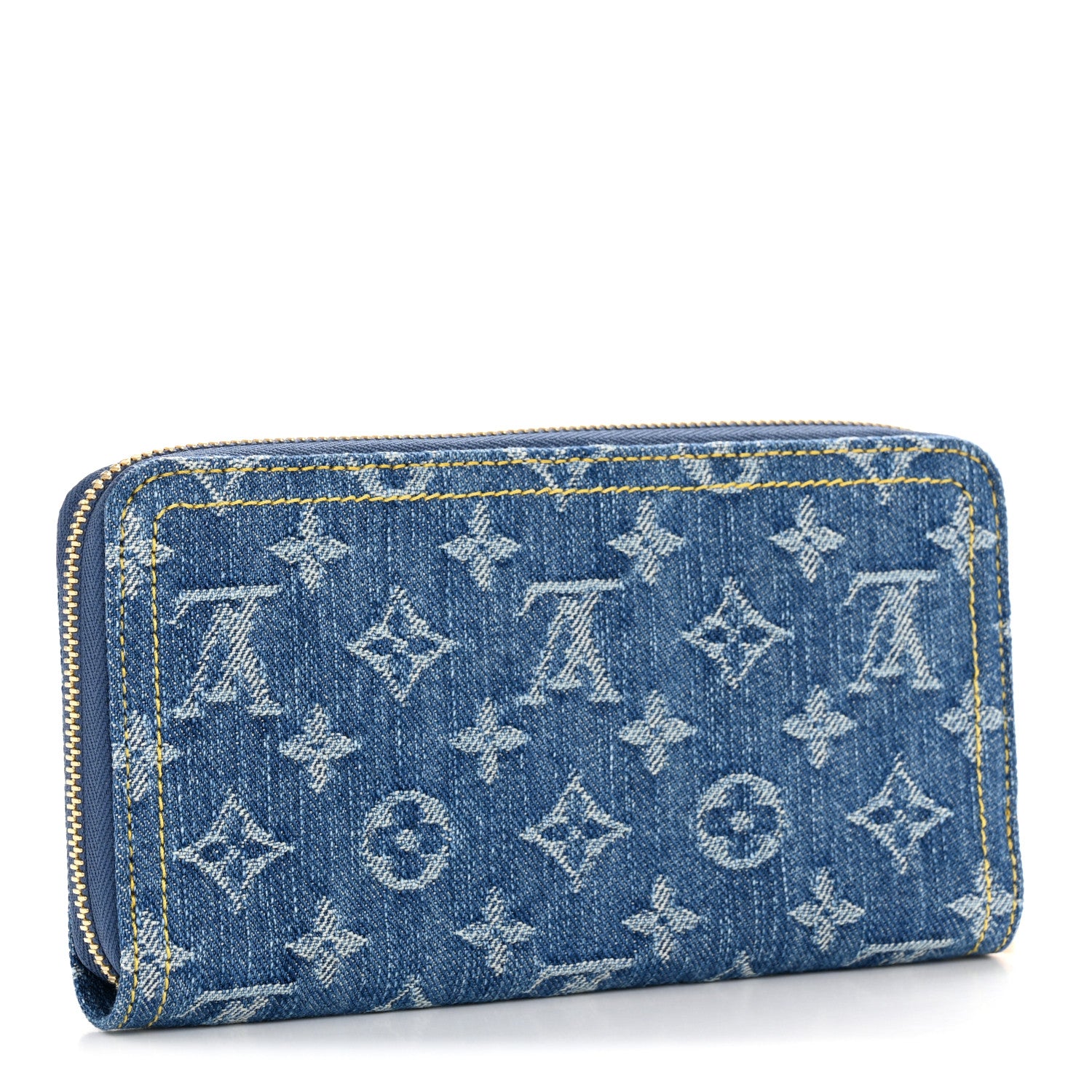 Louis Vuitton Monogram Denim Zippy Wallet NM Blue 1765000