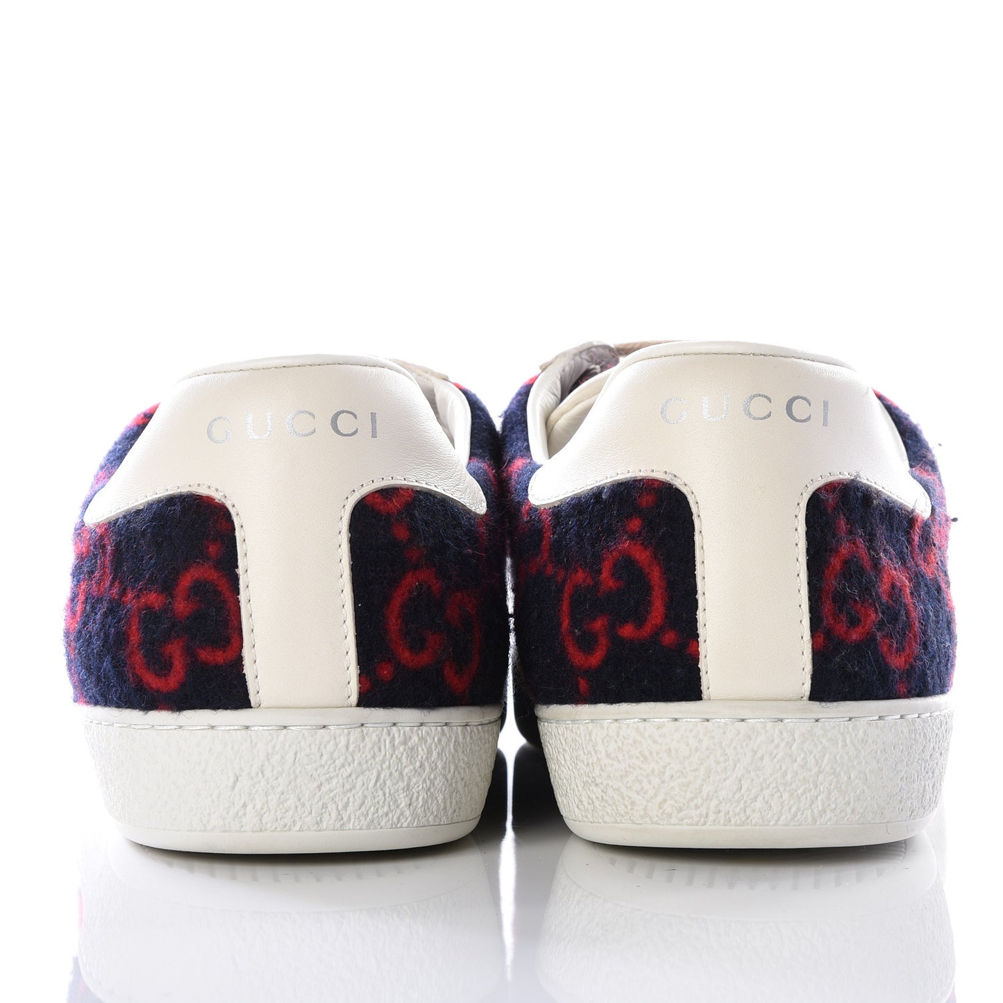 Covered Wool Big GG Monogram Mens Sneakers 8.5 Blue Red Mystic White