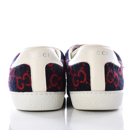 Gucci Covered Wool Big GG Monogram Mens Sneakers 8.5 Blue Red Mystic White 7 of 11