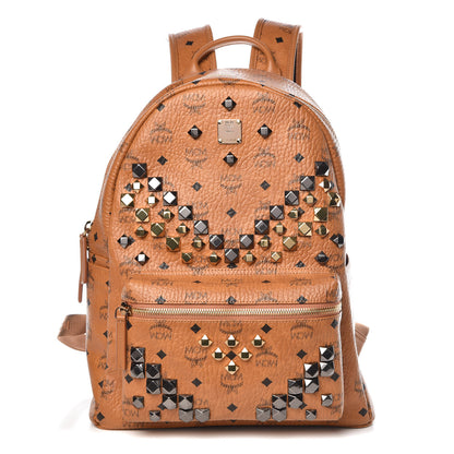 MCM Visetos Studded Medium Stark M Backpack Cognac 1 of 12