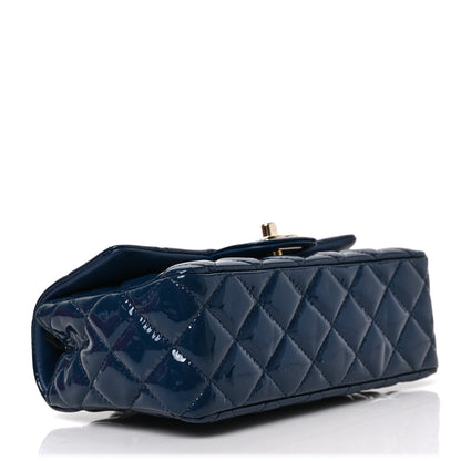 Chanel Patent Calfskin Quilted Mini Rectangular Flap Navy Blue 4 of 9