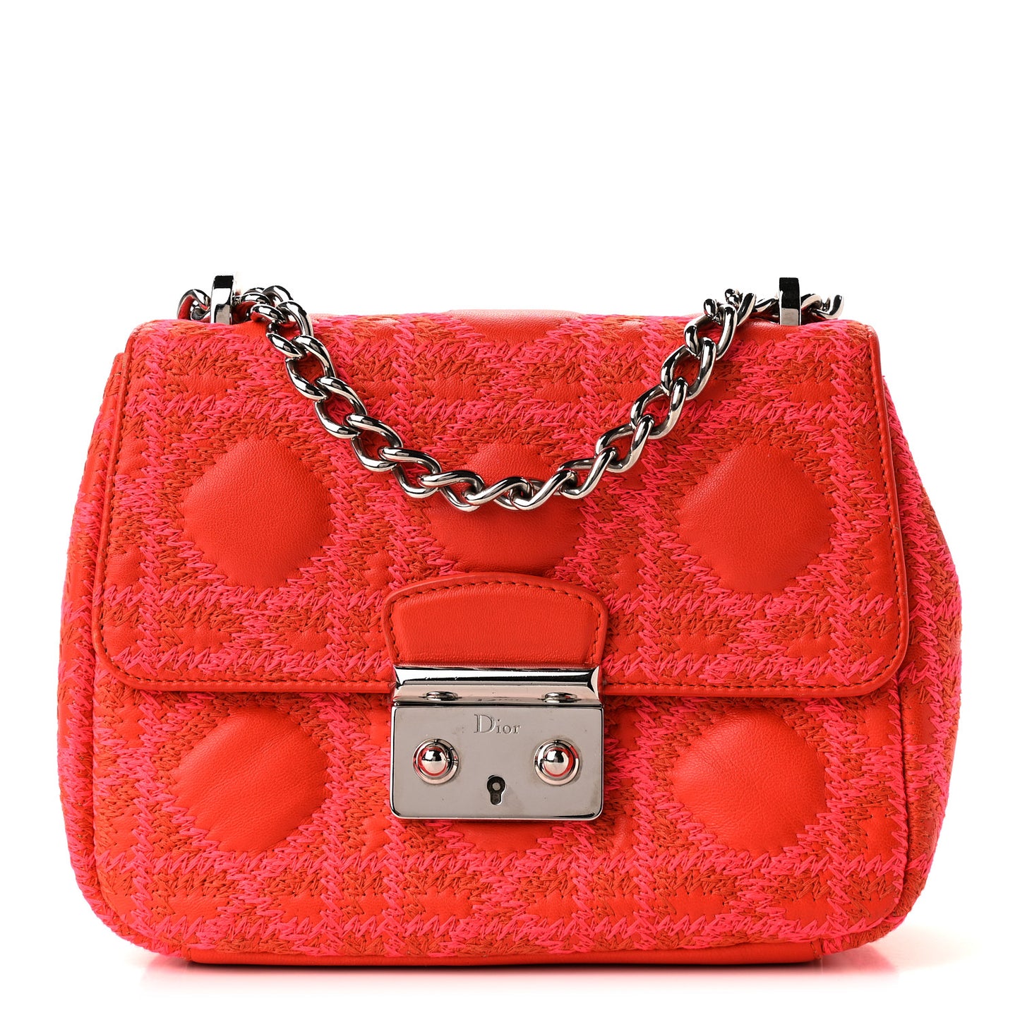 Lambskin Cannage Mini Miss Dior Flap Orange