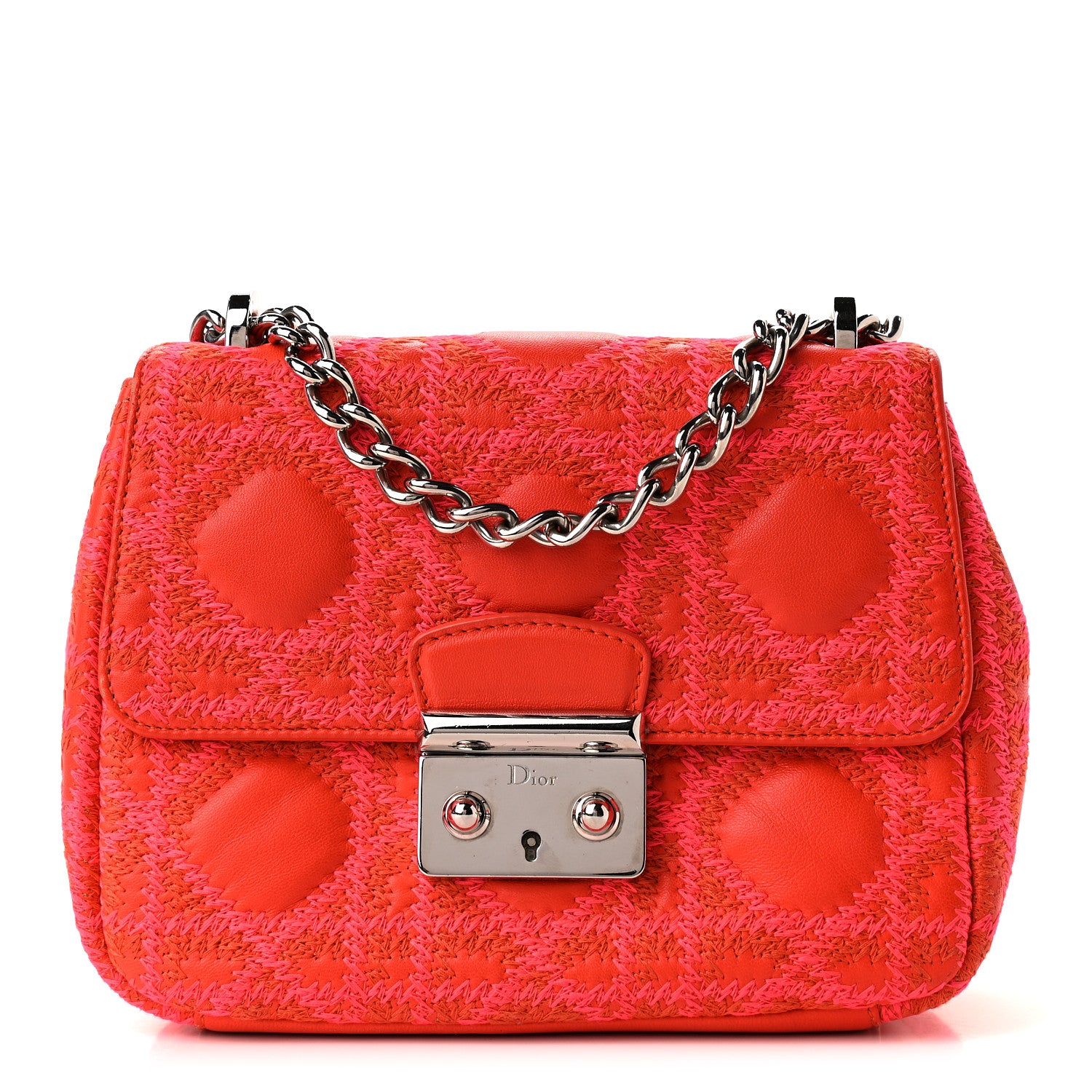 Christian Dior Lambskin Cannage Mini Miss Dior Flap Orange 1 of 9