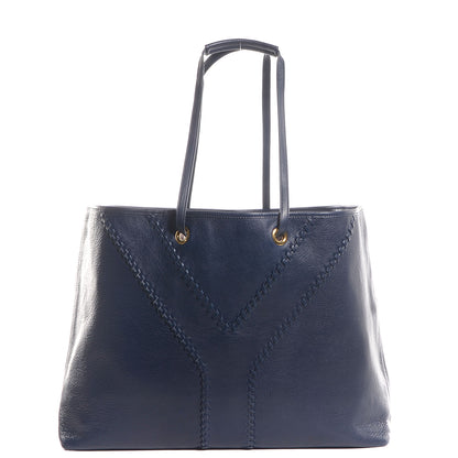 Saint Laurent Calfskin Large Neo Double Reversible Tote Navy 1 of 7