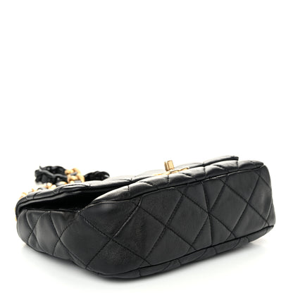 Chanel Lambskin Quilted Small Lacquered Chain Flap Black 4 of 10
