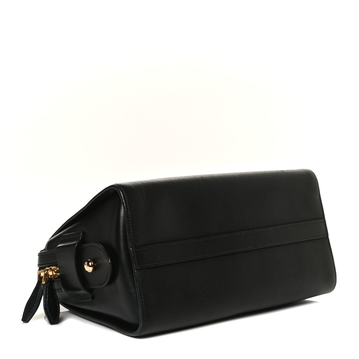 Prada Saffiano Soft Calfskin Double Handle Satchel Black 4 of 17