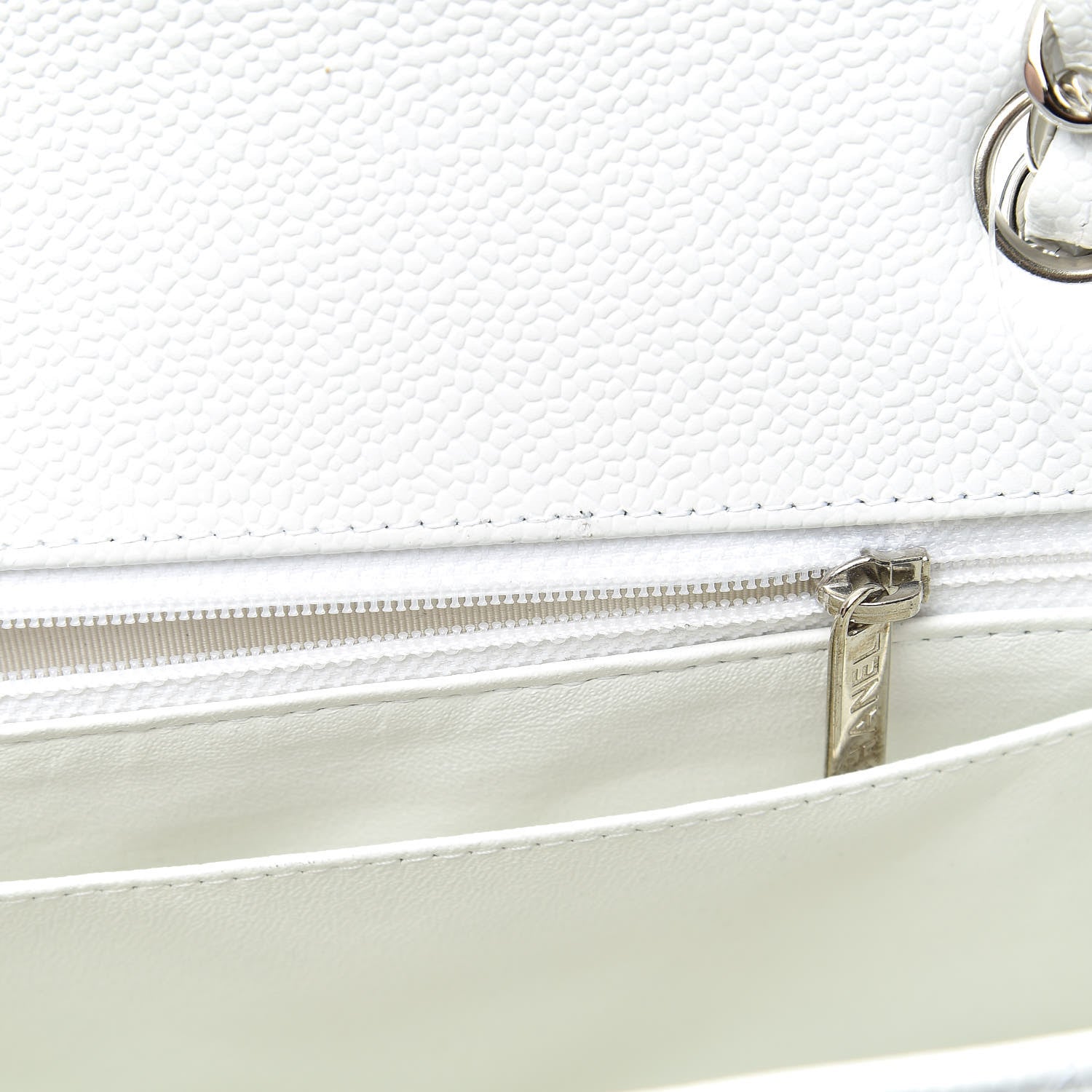 Chanel Caviar Quilted Maxi Single Flap White 18 of 19