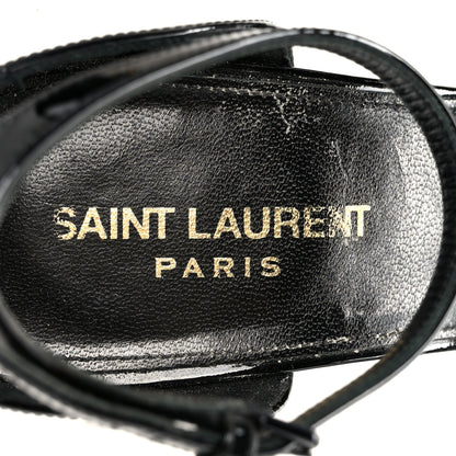 Saint Laurent Patent Calfskin Opyum 110 Sandals 40 Black Gold 7 of 10
