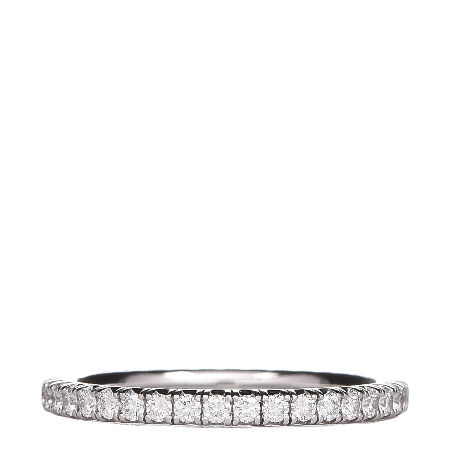 18K White Gold Diamond 2mm Étincelle de Wedding Band Ring 53 6.5