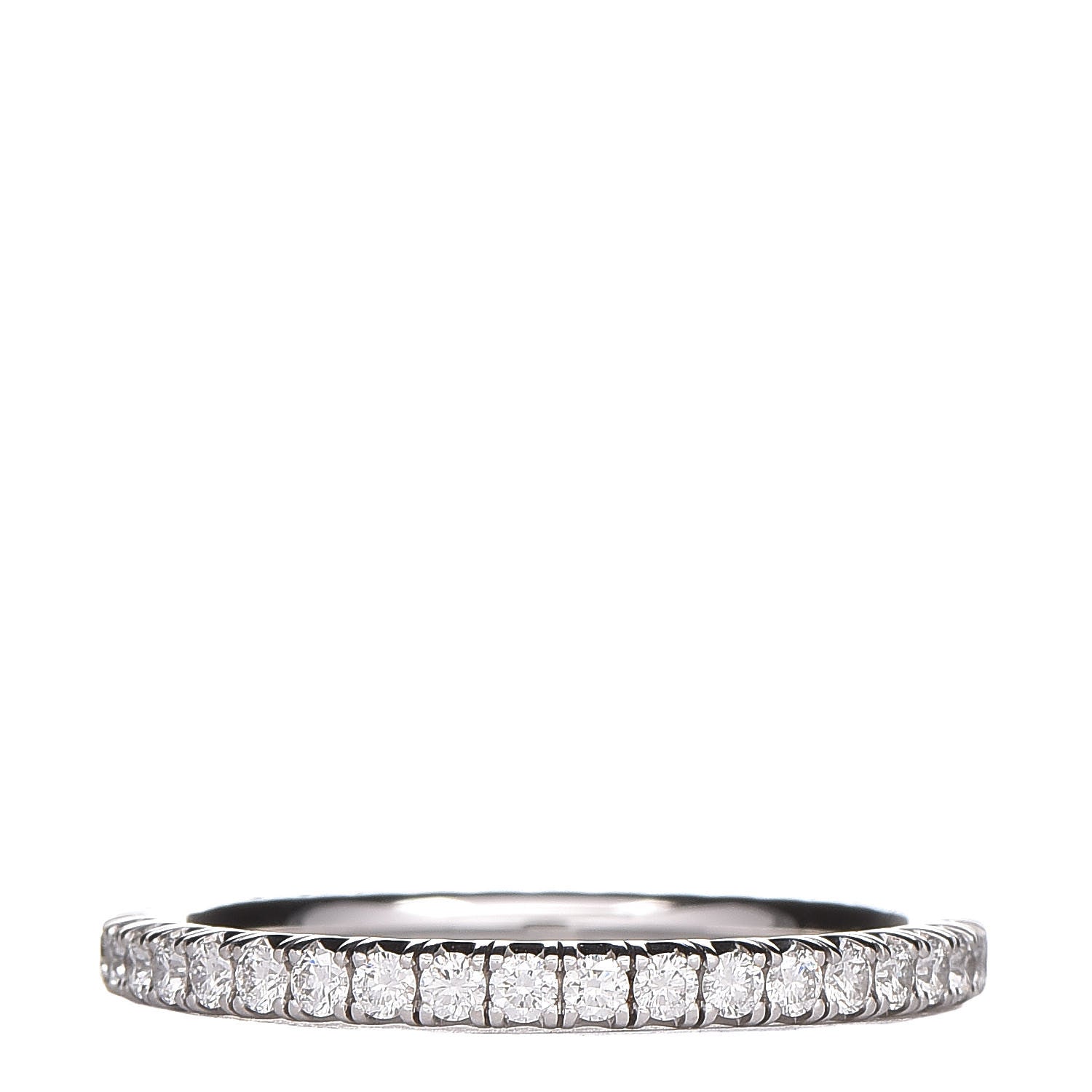 Cartier 18K White Gold Diamond 2mm Étincelle de Wedding Band Ring 53 6.5 4 of 5