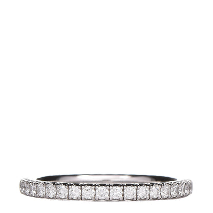 Cartier 18K White Gold Diamond 2mm Étincelle de Wedding Band Ring 53 6.5 4 of 5