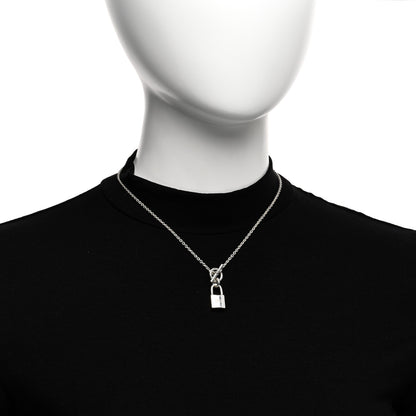 Hermes Sterling Silver Cadenas Kelly Lock Pendant Necklace 2 of 4