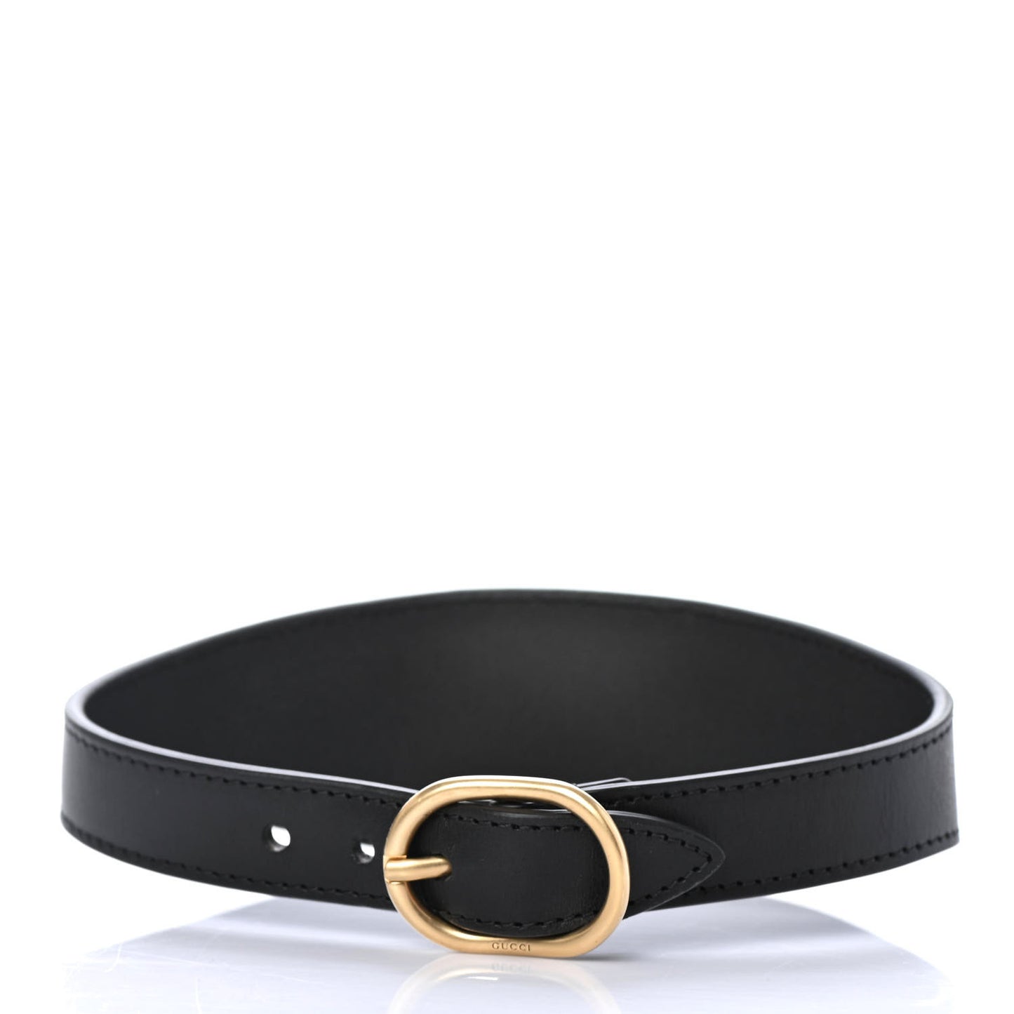 Calfskin Horse Head Choker Black