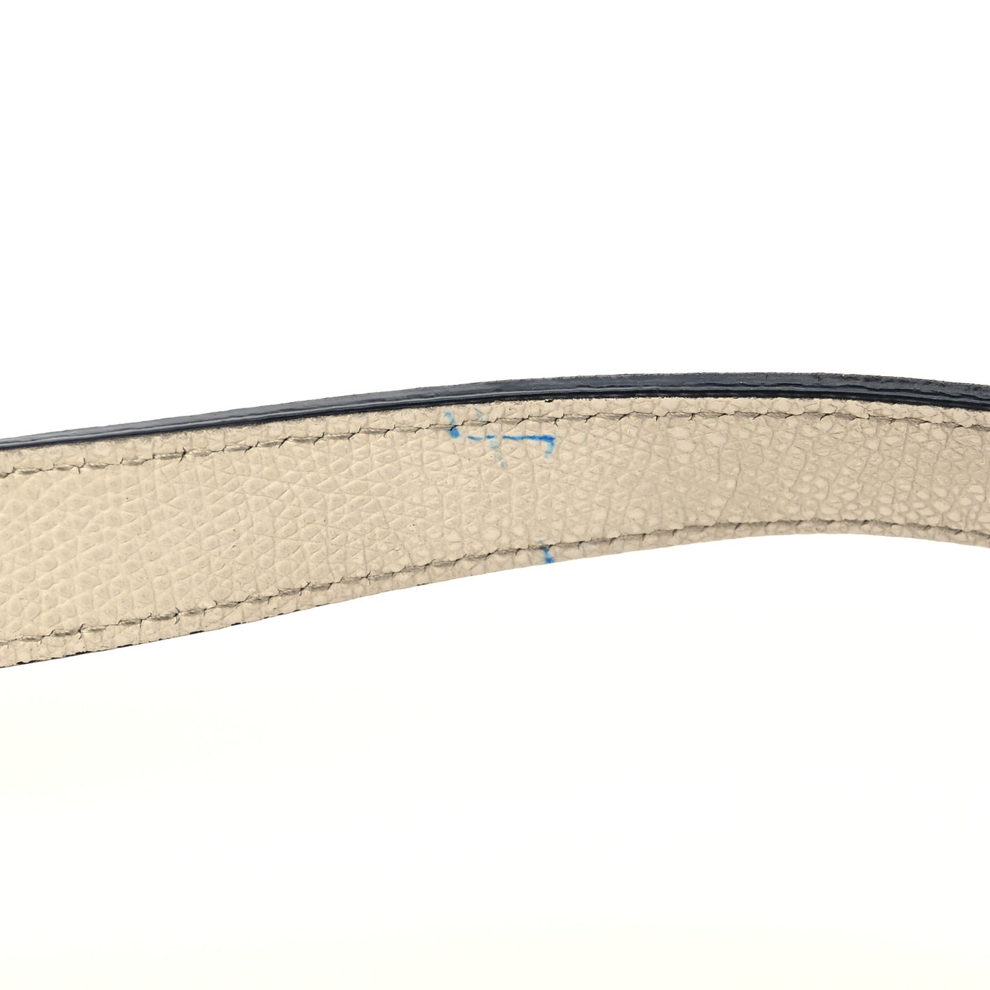 Grained Calfskin Mini Saddle Bag White