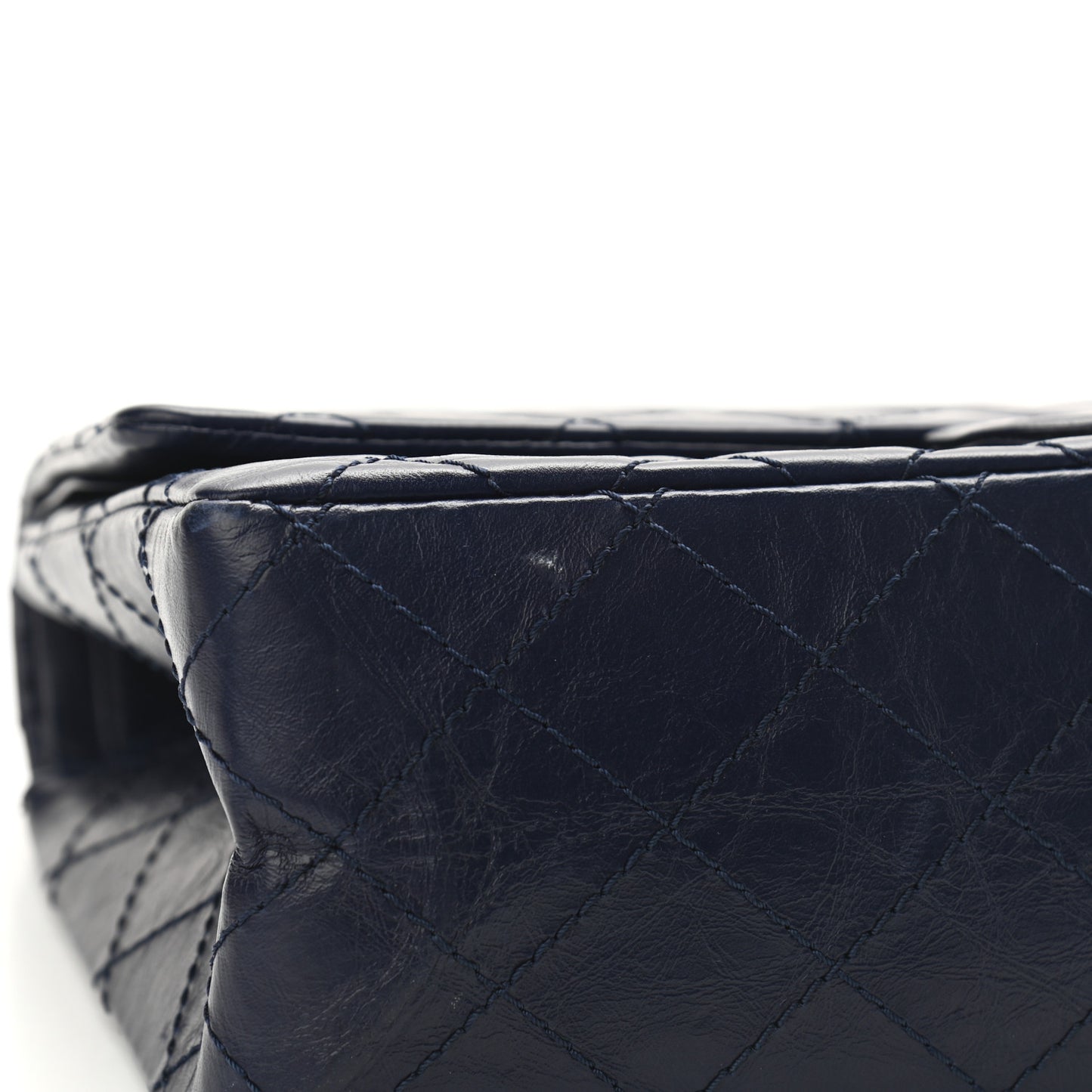 Aged Calfskin Quilted 2.55 Reissue 226 Flap Navy Blue