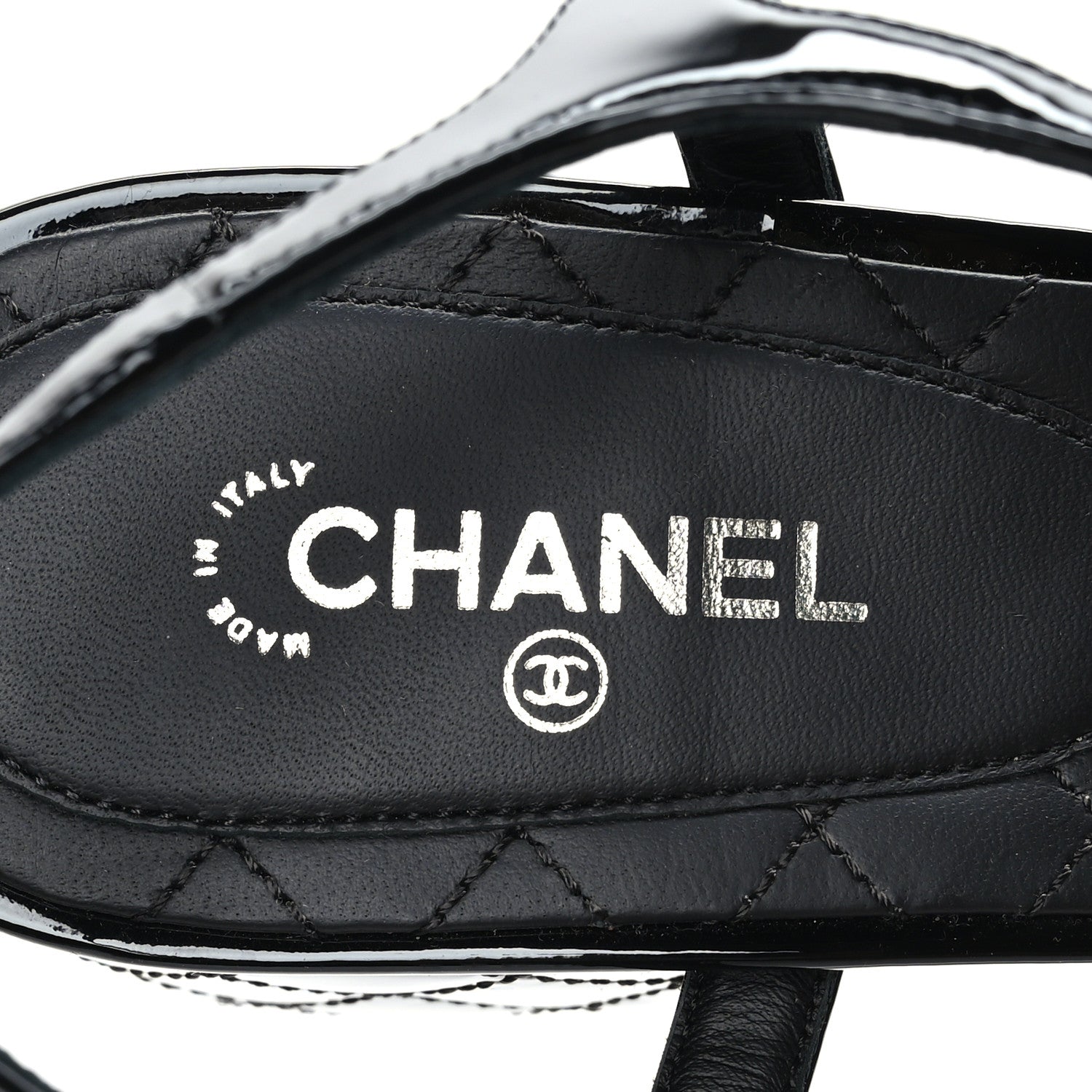 Chanel Patent CC Logo Thong Sandals 39 Black 7 of 7