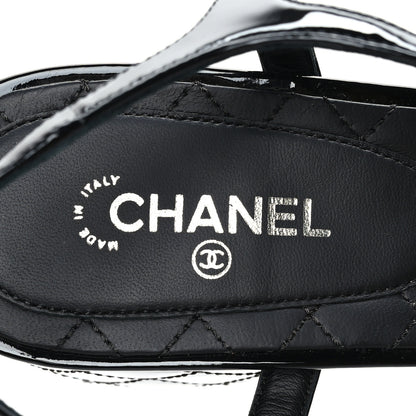 Chanel Patent CC Logo Thong Sandals 39 Black 7 of 7
