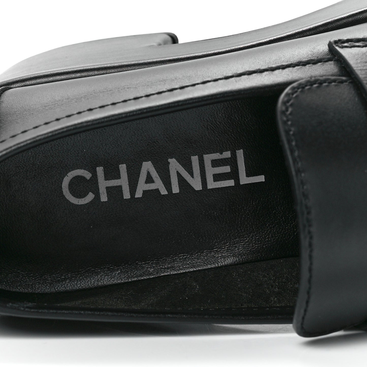 Calfskin CC Platform Loafers 38.5 Black