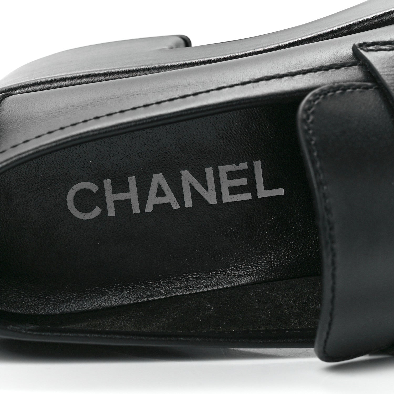 Chanel Calfskin CC Platform Loafers 38.5 Black 8 of 9