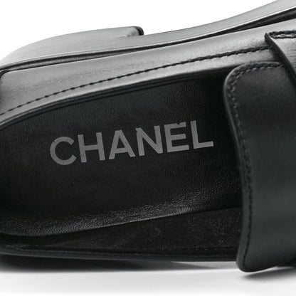 Chanel Calfskin CC Platform Loafers 38.5 Black 8 of 9