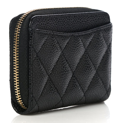 Chanel Caviar Quilted Zip Coin Purse Black 3 of 11