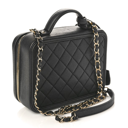 Chanel Caviar Quilted Medium CC Filigree Vanity Case Black 2 of 10
