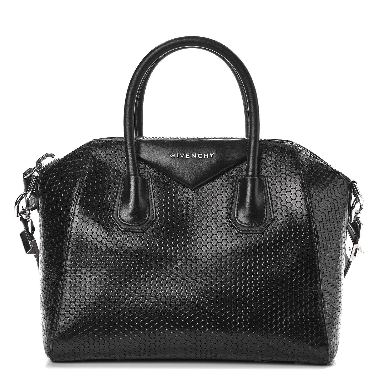 Calfskin Dot Embossed Small Antigona Black