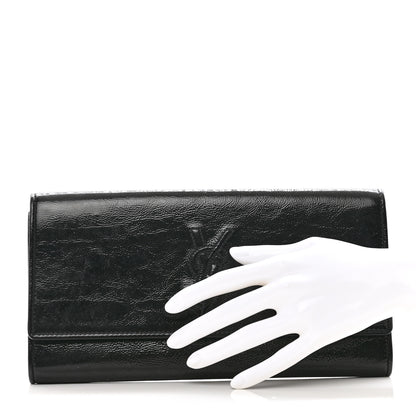 Saint Laurent Textured Patent Monogram Small Belle De Jour Clutch Black 2 of 7