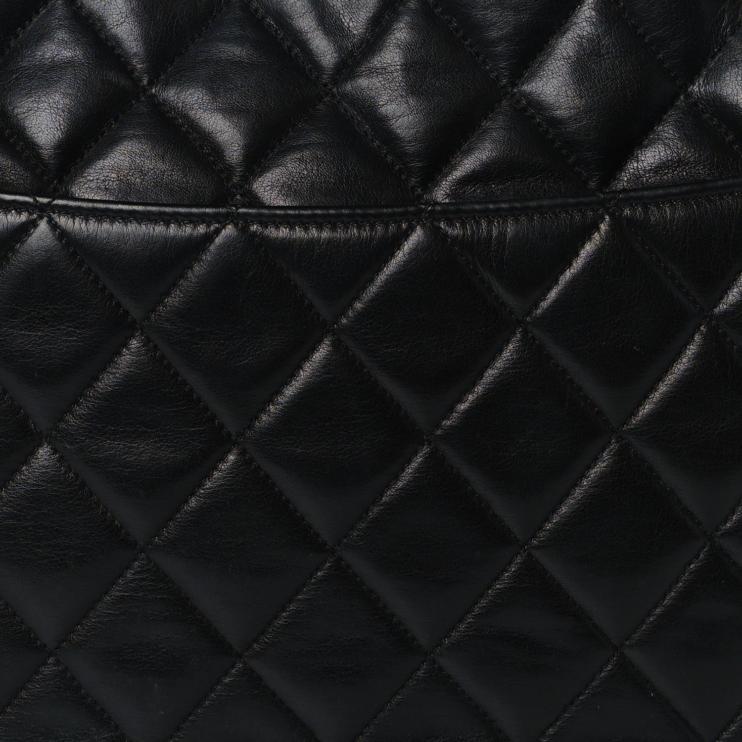 Chanel Lambskin Quilted CC Shopping Tote Black 7 of 9