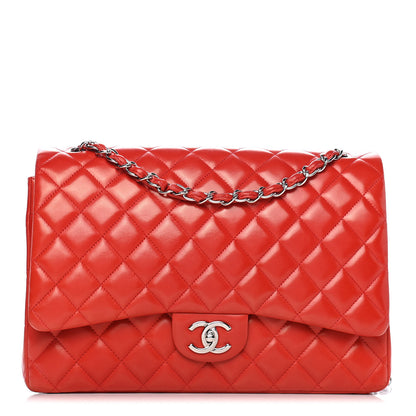 Chanel Lambskin Quilted Maxi Double Flap Red 1 of 9