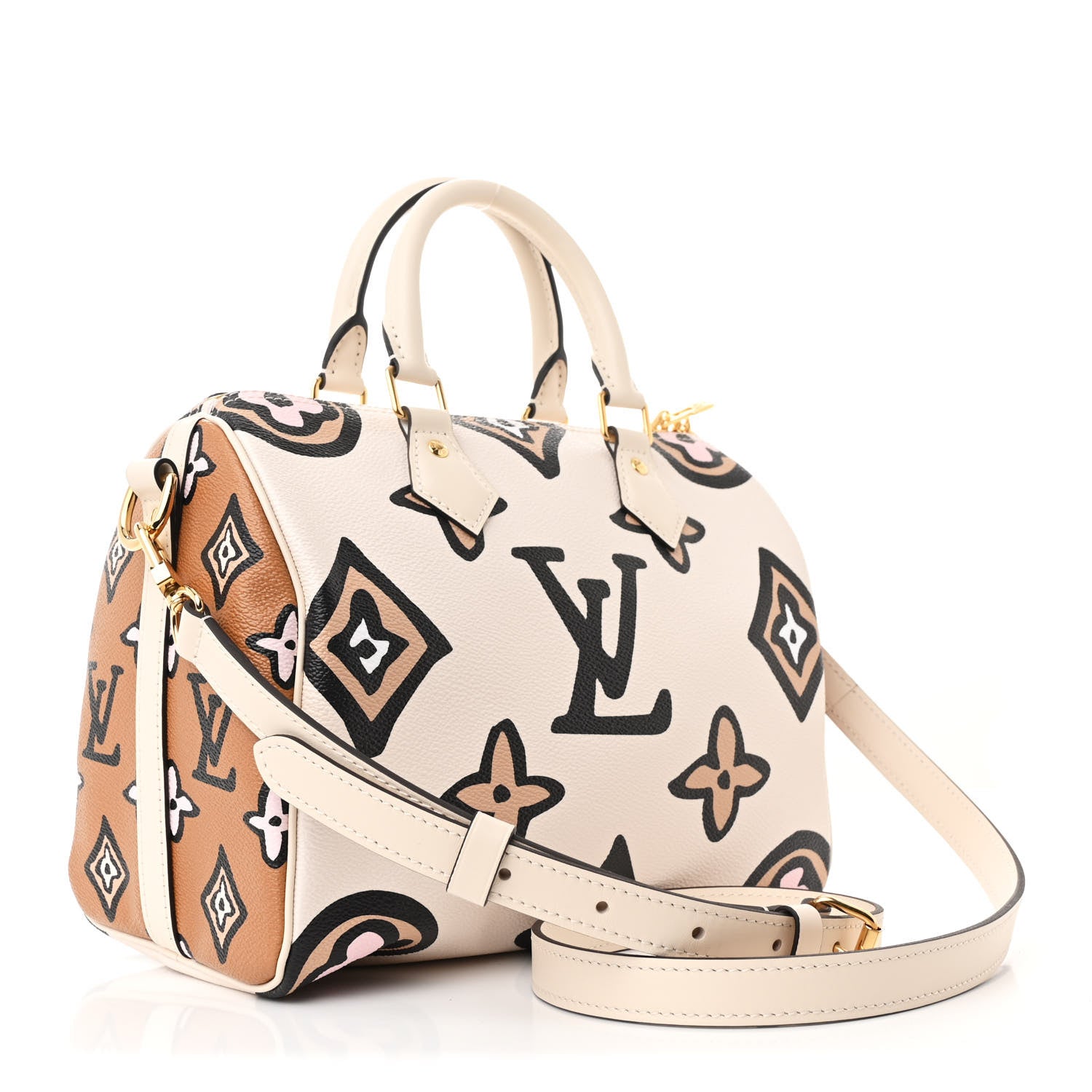 Louis Vuitton Monogram Giant Wild At Heart Speedy Bandouliere 25 Creme 3 of 9