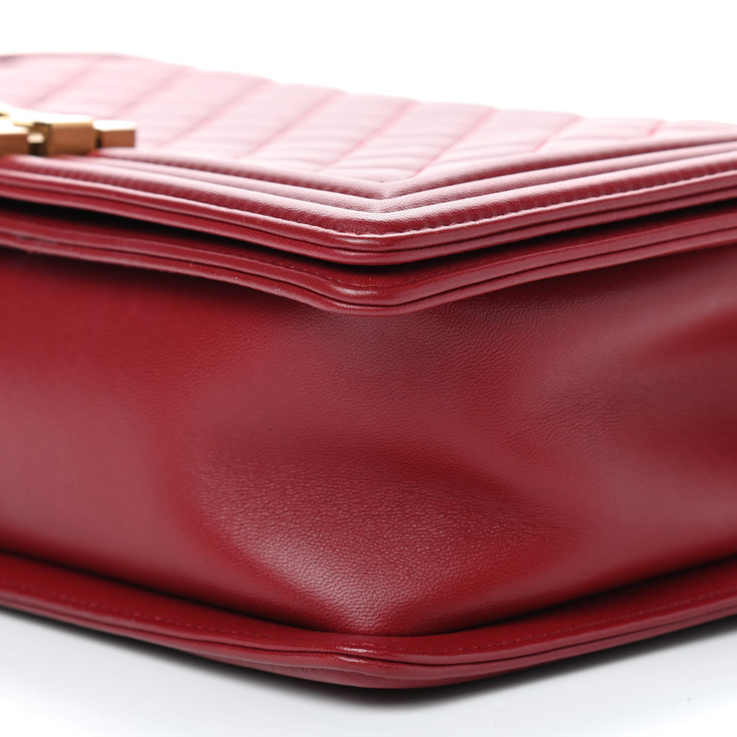 Calfskin Quilted New Medium Boy Flap Red