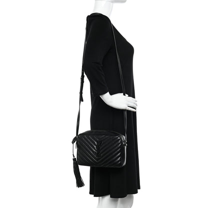 Saint Laurent Calfskin Matelasse Monogram Monochrome Lou Camera Bag Black 2 of 10