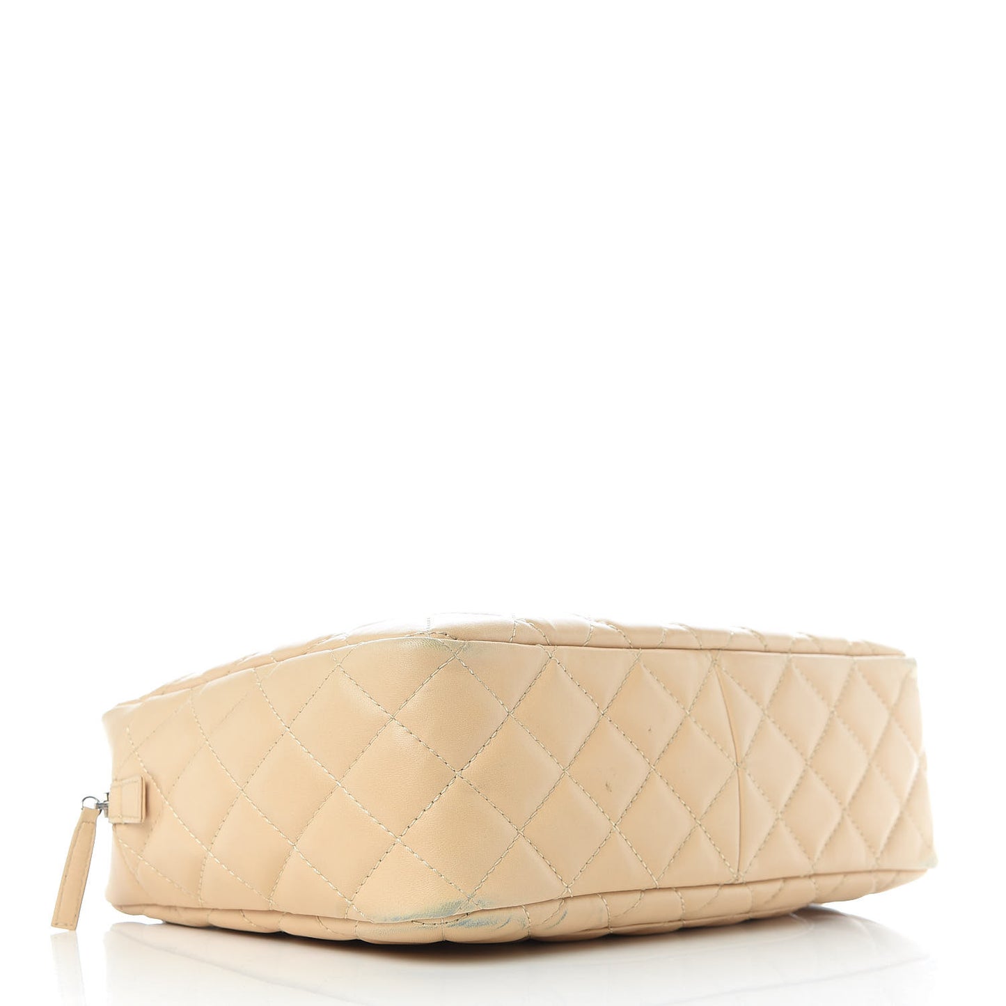 Lambskin Quilted Large Camera Case Beige Clair