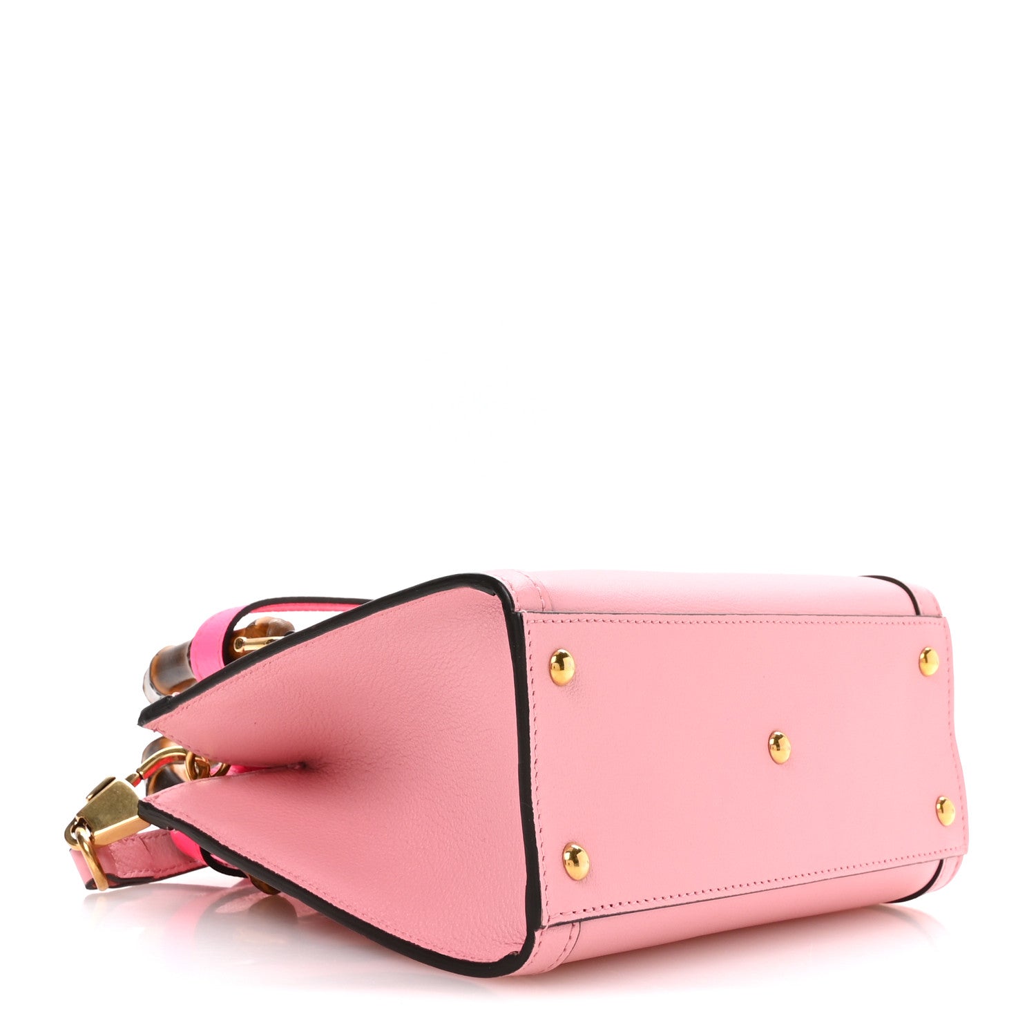 Gucci Wonka Grain Calfskin Mini Diana Tote Bag Wild Rose Fuxia Fluo 3 of 9