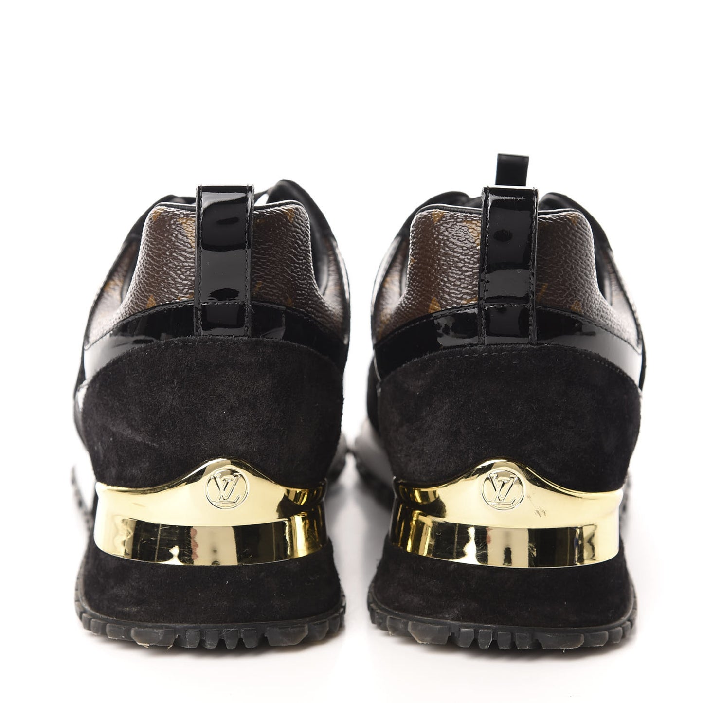 Suede Monogram Run Away Sneakers 36 Black