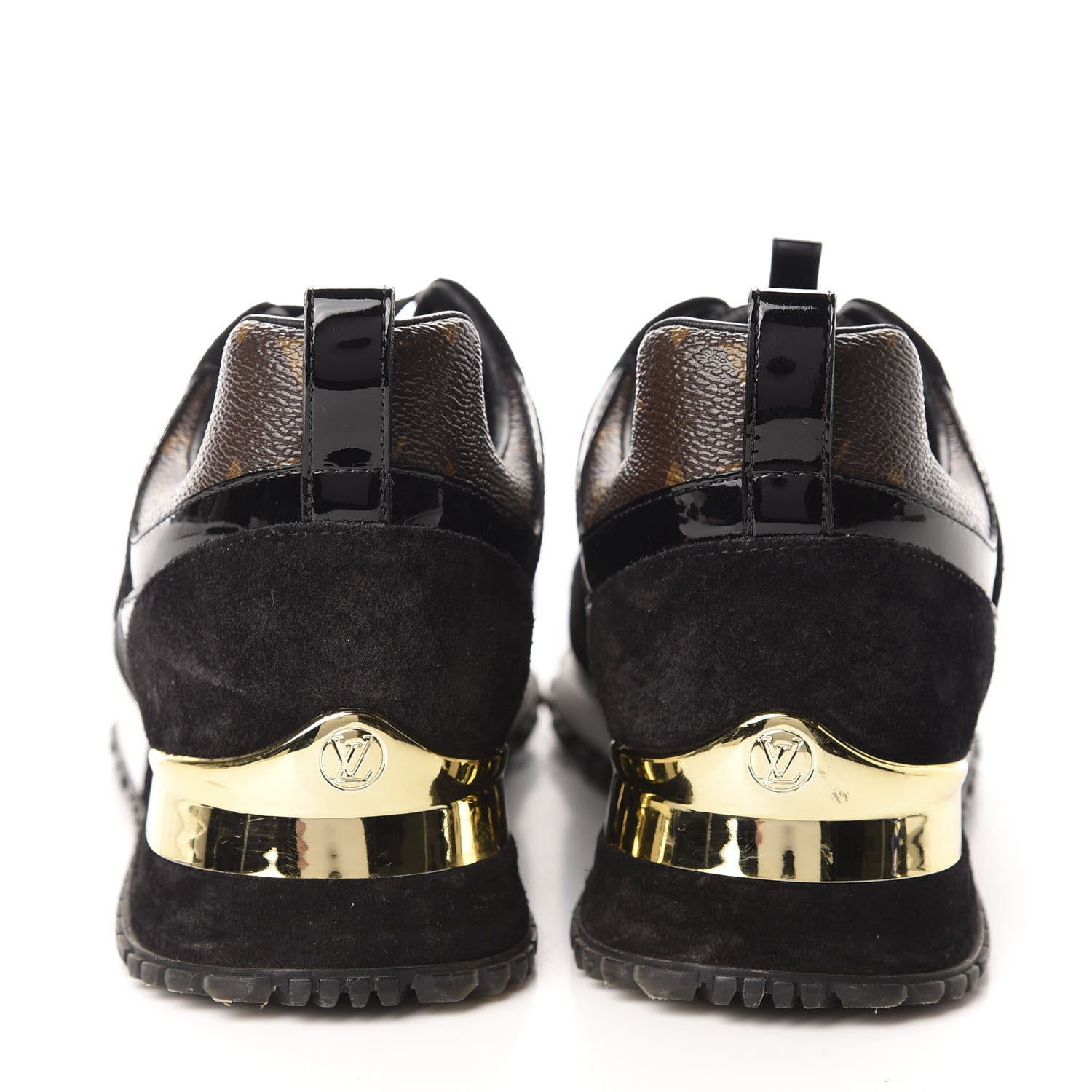 Louis Vuitton Suede Monogram Run Away Sneakers 36 Black 5 of 9