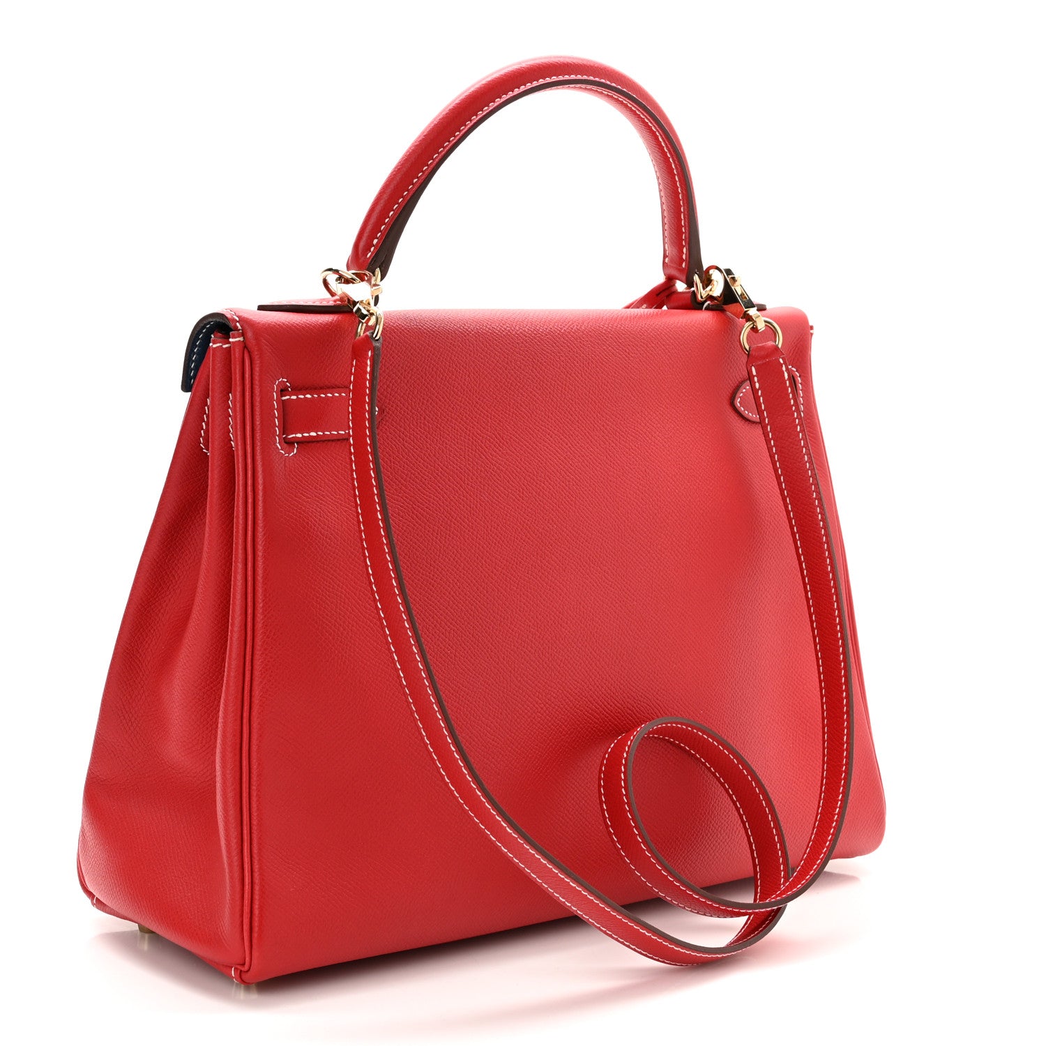 Hermes Epsom Candy Kelly Retourne 32 Rouge Casaque Bleu Thalassa 3 of 12