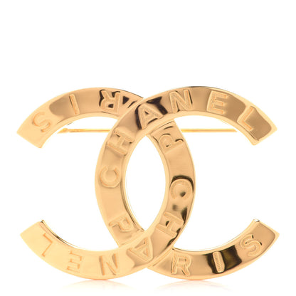 Chanel Metal Paris Button CC Large Brooch Gold 1 of 6
