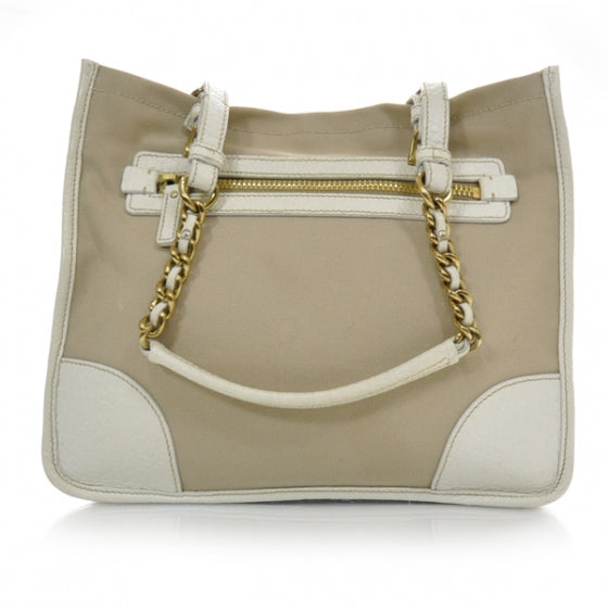 Canvas Jacquard Chain Shoulder Bag