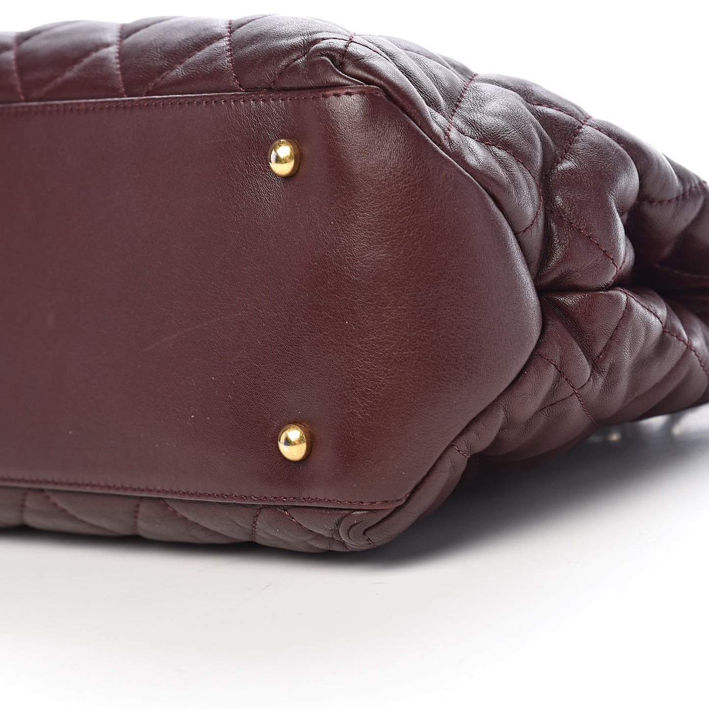 Calfskin Quilted Medium Soft Elegance Tote Burgundy