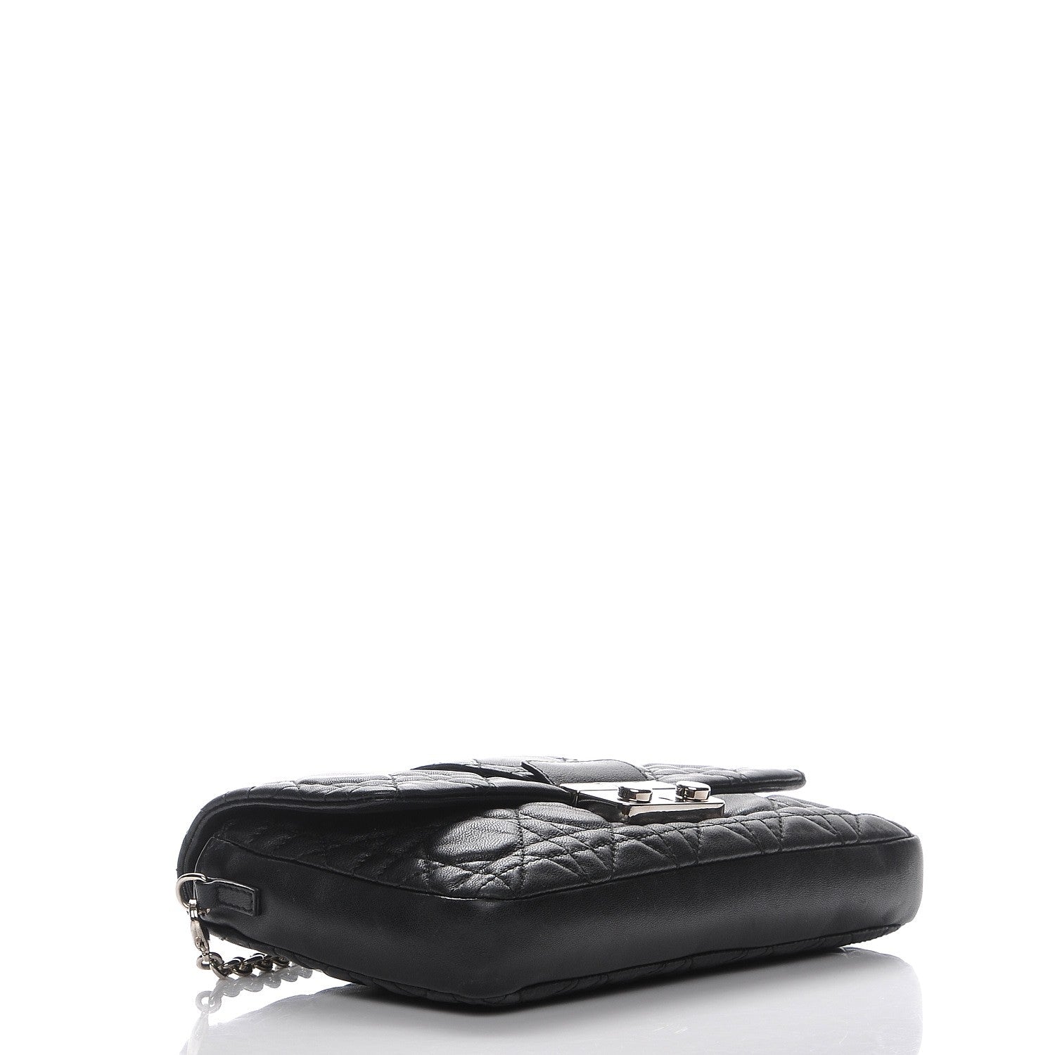 Christian Dior Lambskin Cannage New Lock Pouch Black 4 of 9