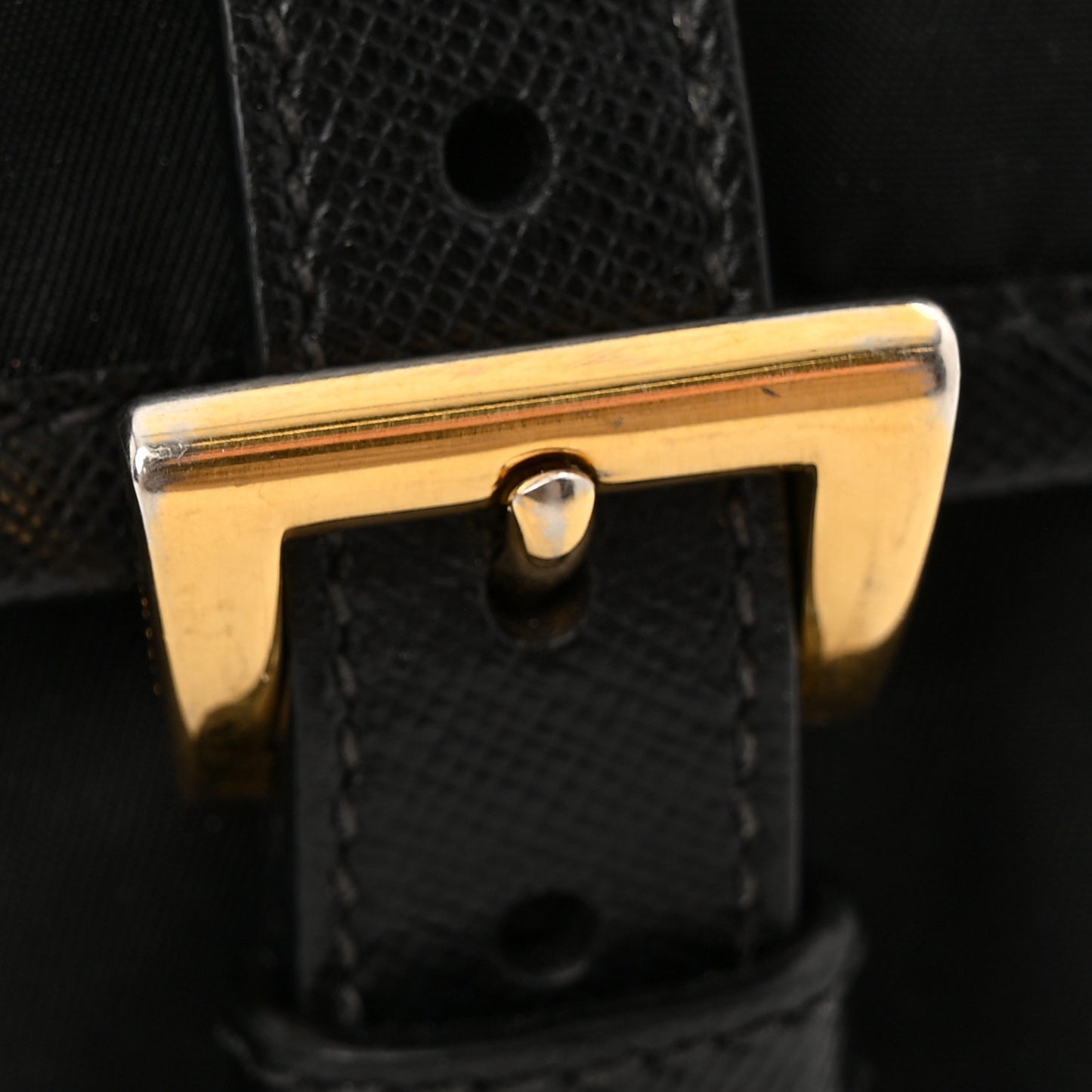 Tessuto Nylon Saffiano Messenger Bag Black