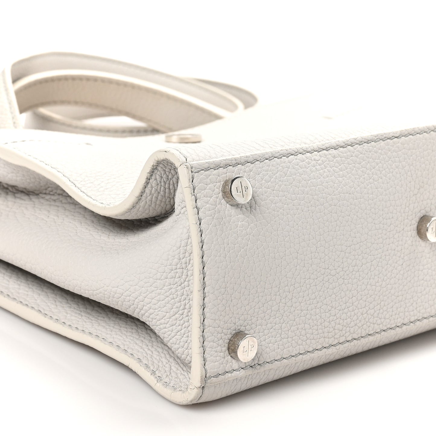 Grained Calfskin Cluisee Petite Odessa Shoulder Bag Grey