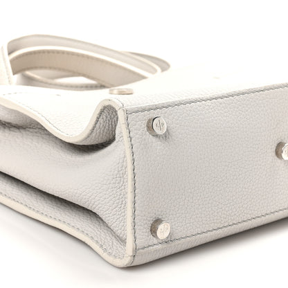 Loro Piana Grained Calfskin Cluisee Petite Odessa Shoulder Bag Grey 8 of 11