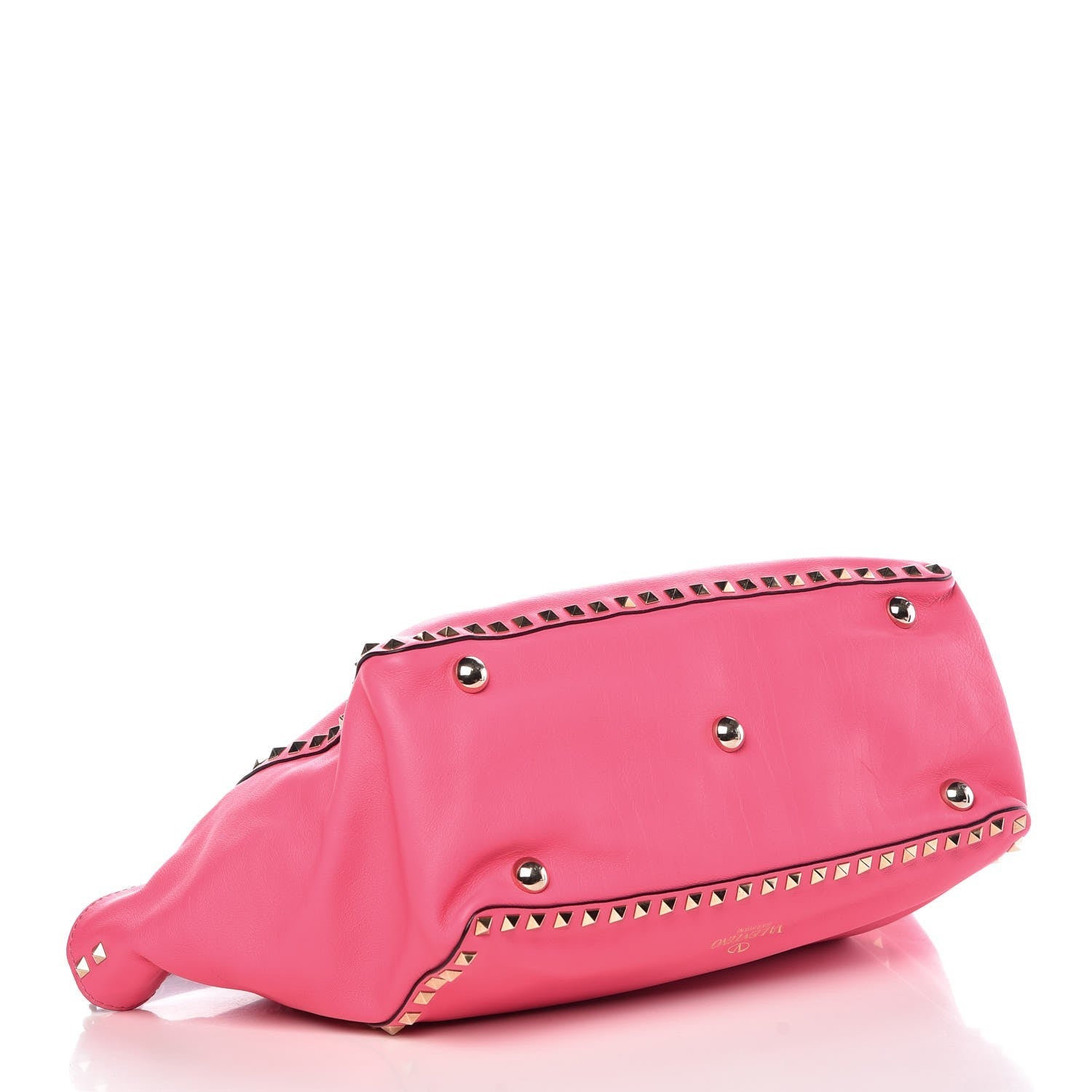 Valentino Garavani Vitello Medium Rockstud Tote Fuxia Fluo 5 of 13