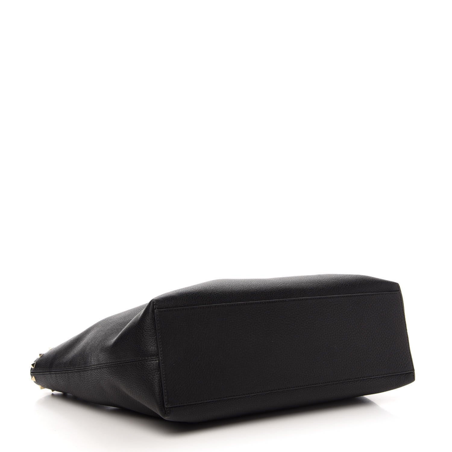 Valentino Garavani Grained Calfskin Rockstud Shoulder Tote Black 4 of 10