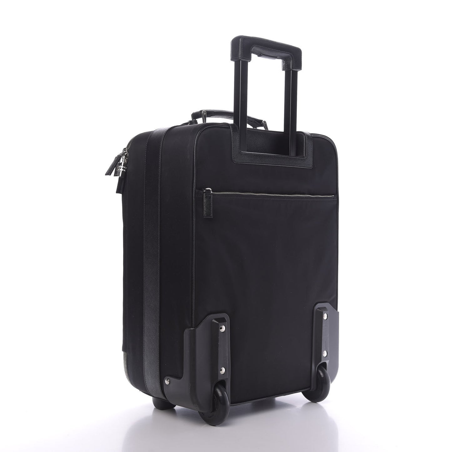 Tessuto Saffiano Trolley Luggage Black