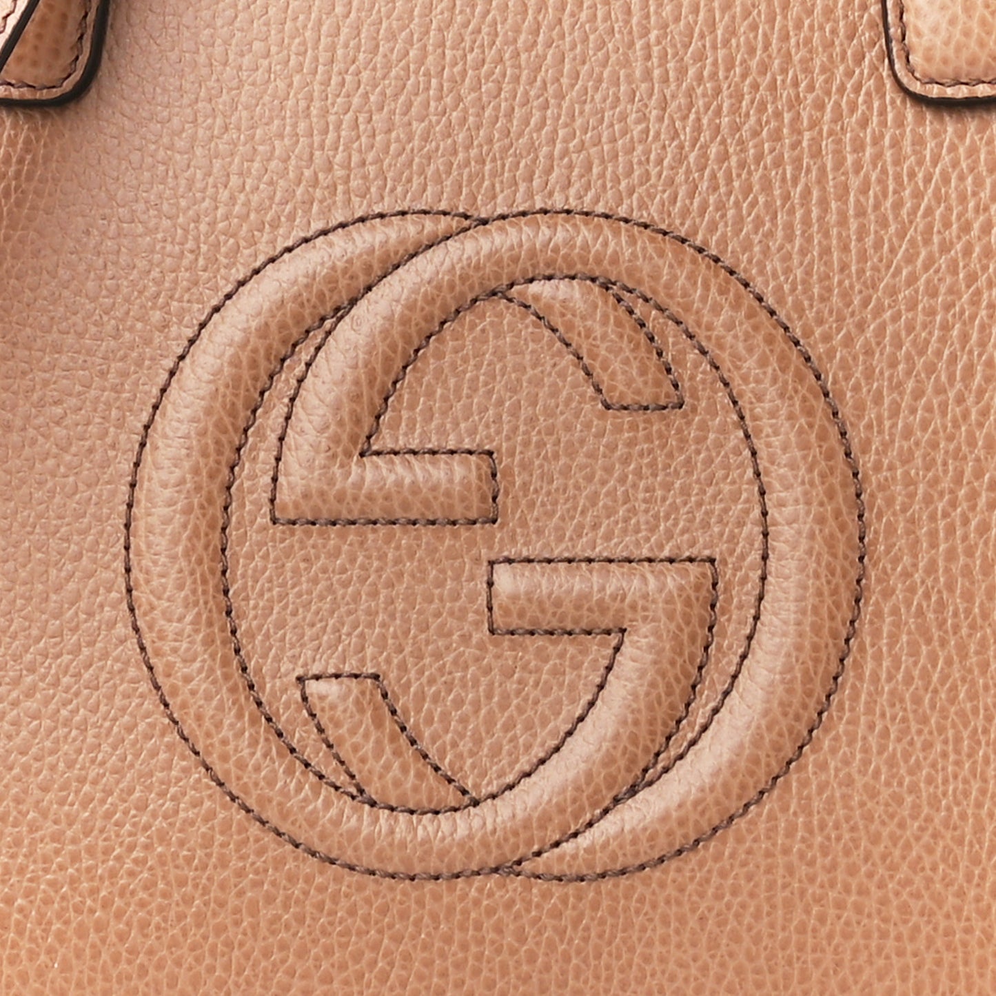 Dollar Calfskin Medium Soho Top Handle Satchel Camelia