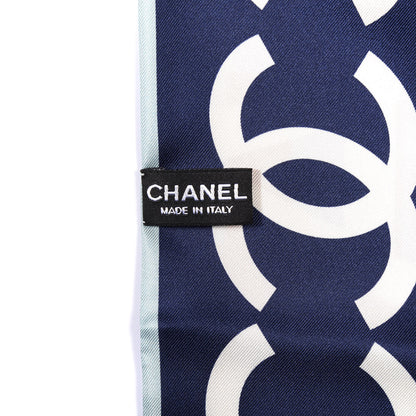 Chanel Silk CC Slim Bandeau Scarf Navy 2 of 3
